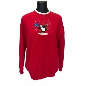 VNTG Grandmacore Teachercore Nostalgic Embroidered Winter Sweatshirt Size L